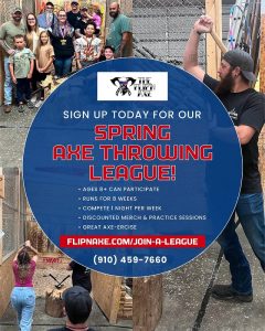 Read more about the article Unleash your power 💪 and join our Spring Axe Throwing League!